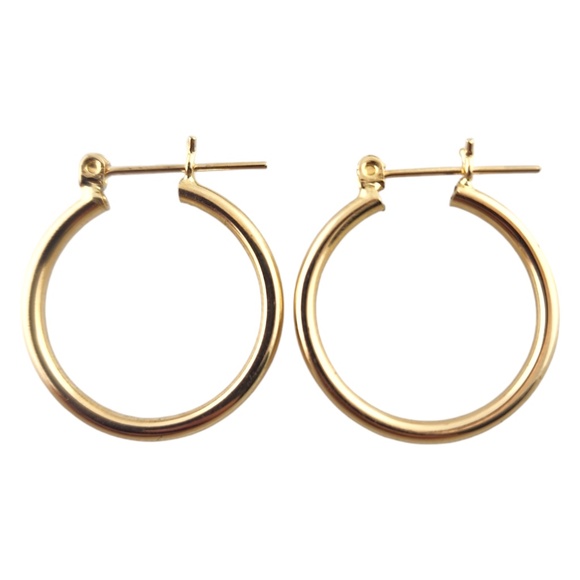 14 Karat Yellow Gold Circle Hoop Earrings #18504 - Picture 1 of 8